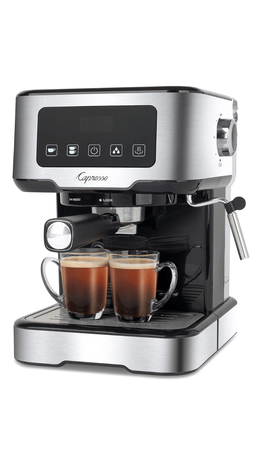 Máquina de café Capresso sobre fondo blanco