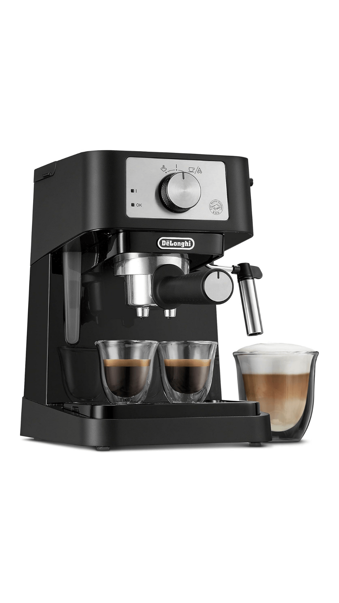 Máquina de Café Stilosa de De 'Longui sobre fondo blanco