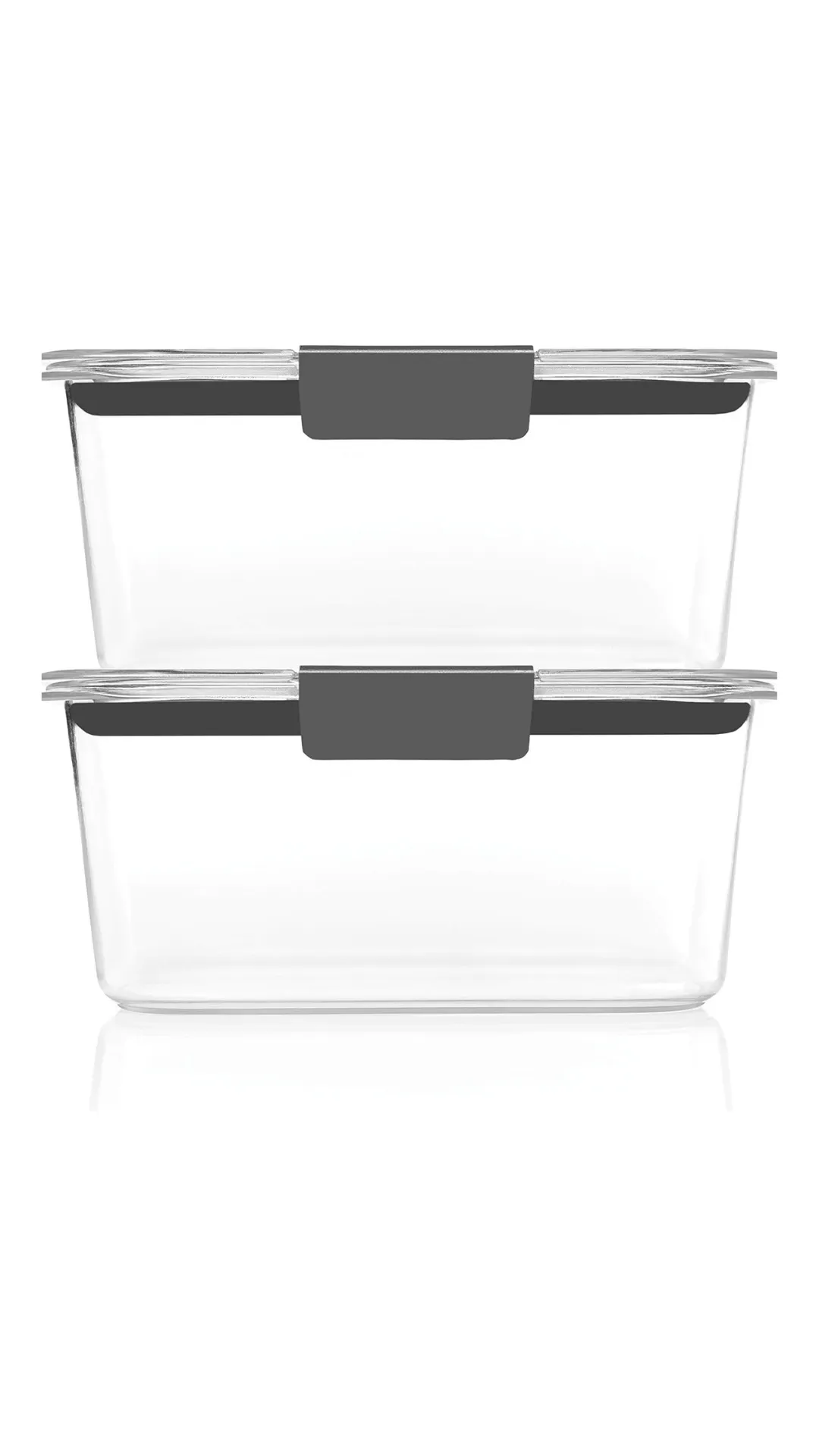 Dos frascos Rubbermaid Brilliance apilados vacios