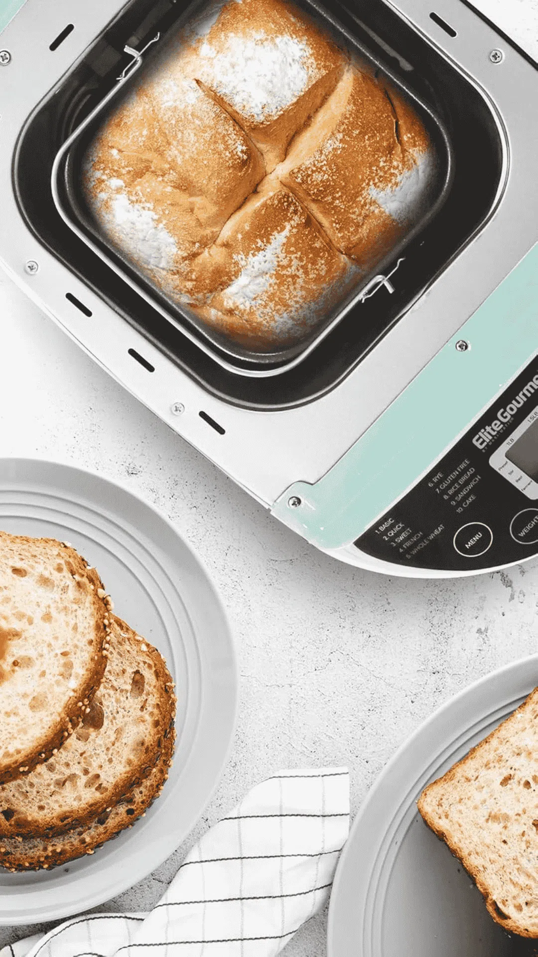 Máquina para hacer pan Elite gourmet desde arriba