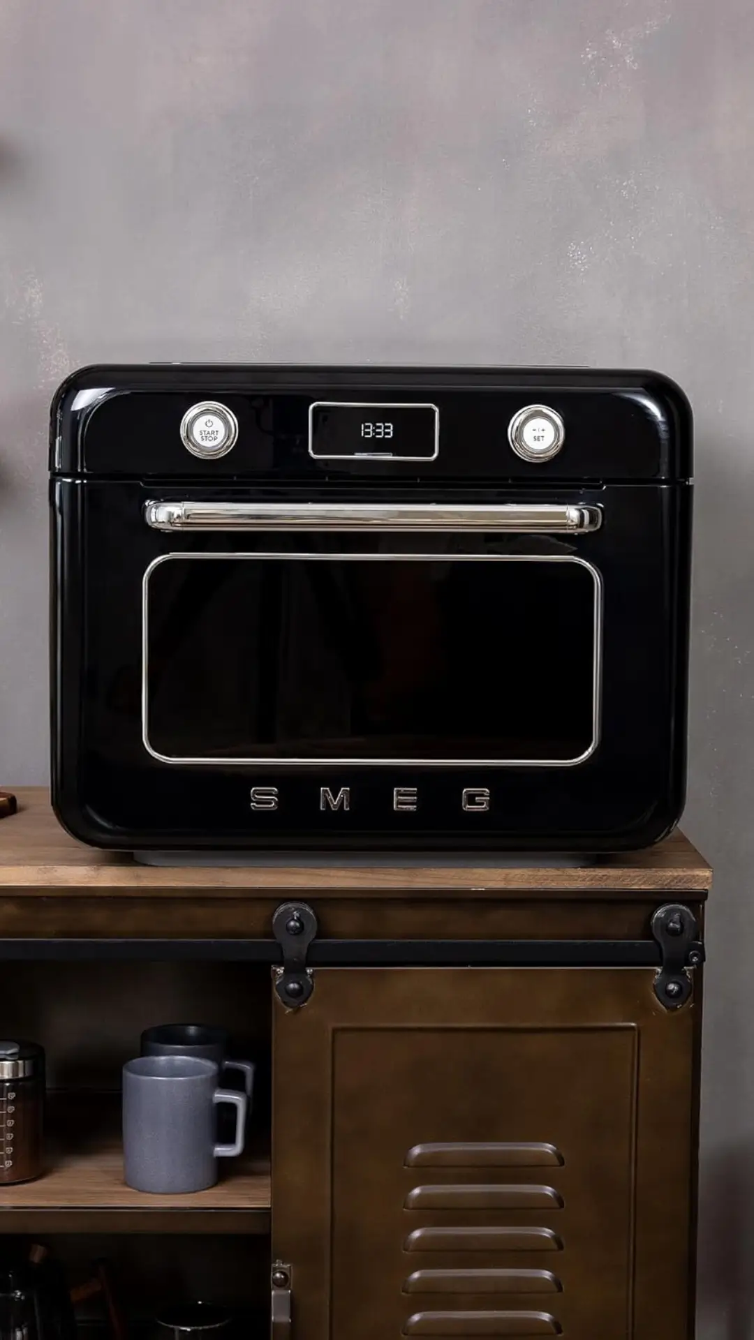 SMEG Horno Combinado Negro